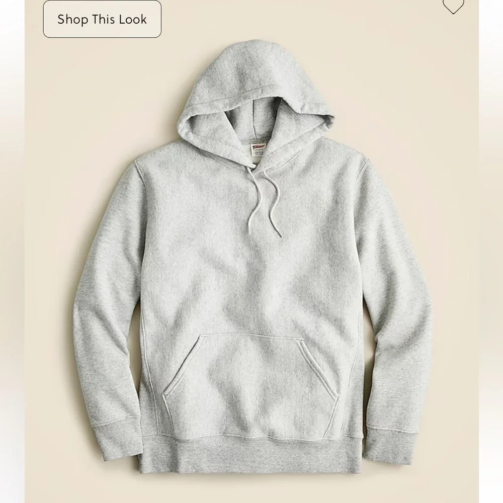 J crew heather athletic grey Heritage 14 oz. fleece hoodie